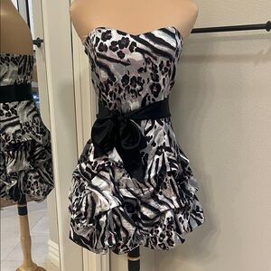 Ruby Rox strapless bubble mini dress 80s inspired